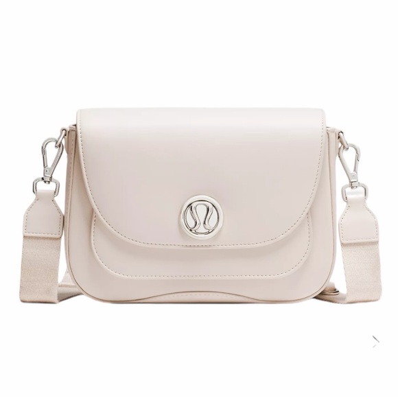 lululemon athletica Handbags - Lululemon Leather Alternative Crossbody Bag 1.5L Cashew and Silver MSRP $198 NWT